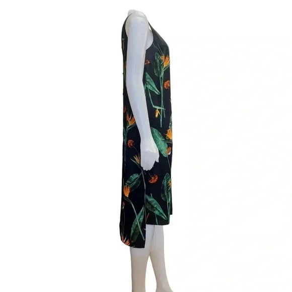 Reitmans Black Birds Of Paradise Floral Hi  Lo Dress Size Medium - Picture 3 of 6